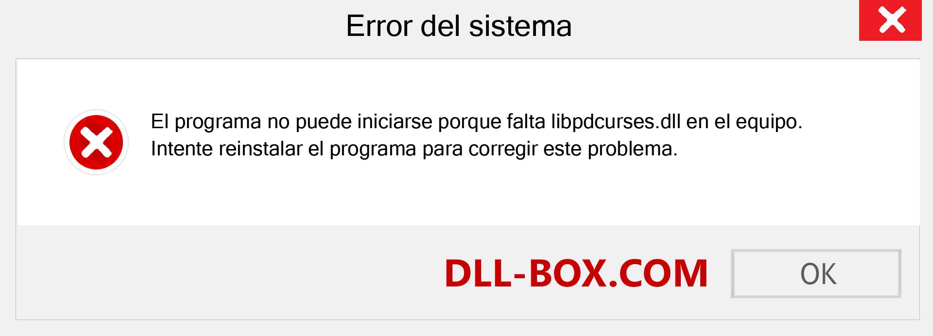 ¿Falta el archivo libpdcurses.dll ?. Descargar para Windows 7, 8, 10 - Corregir libpdcurses dll Missing Error en Windows, fotos, imágenes